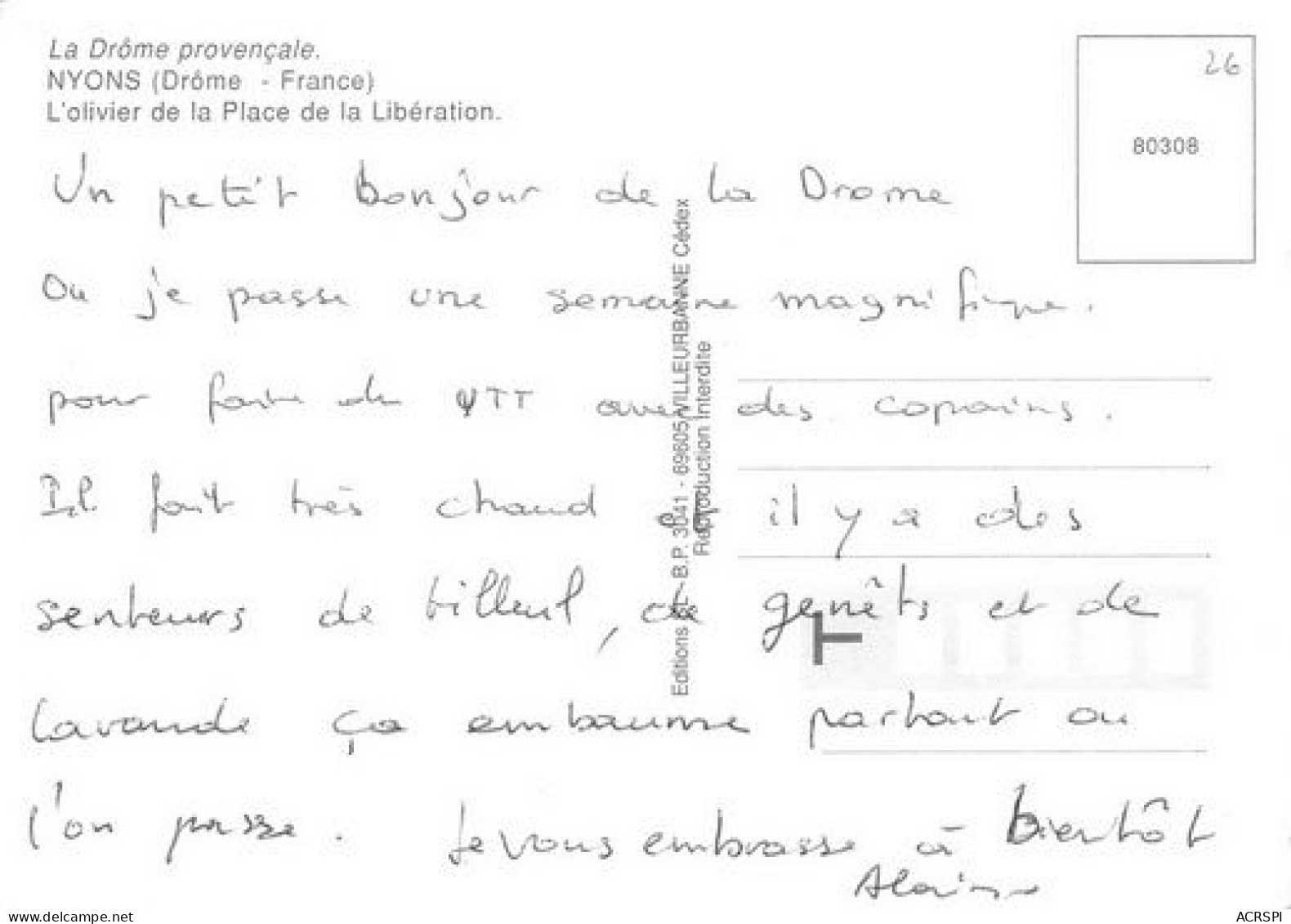 NYONS  L'Olivier De La Place De La Libération  22   (scan Recto-verso)MA2273Bis - Nyons