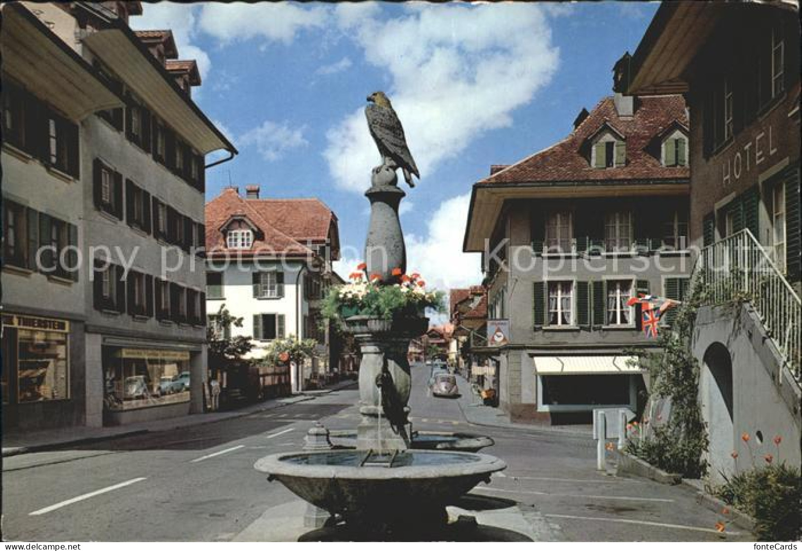 12254428 Frutigen BE Dorfplatz Adlerbrunnen Und Hotel Adler Frutigen - Other & Unclassified