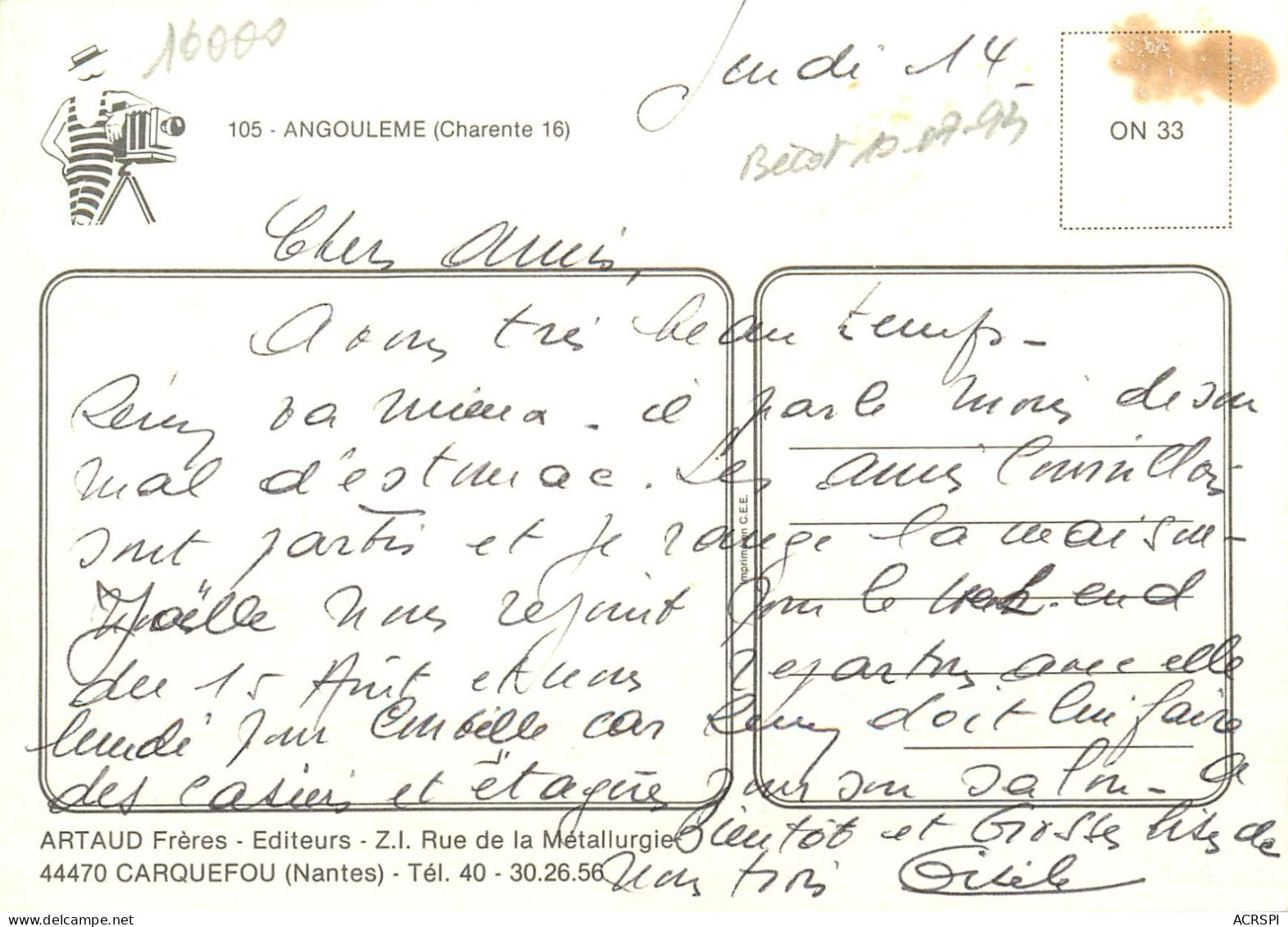 ANGOULEME  Multivue  25   (scan Recto-verso)MA2280Bis - Angouleme
