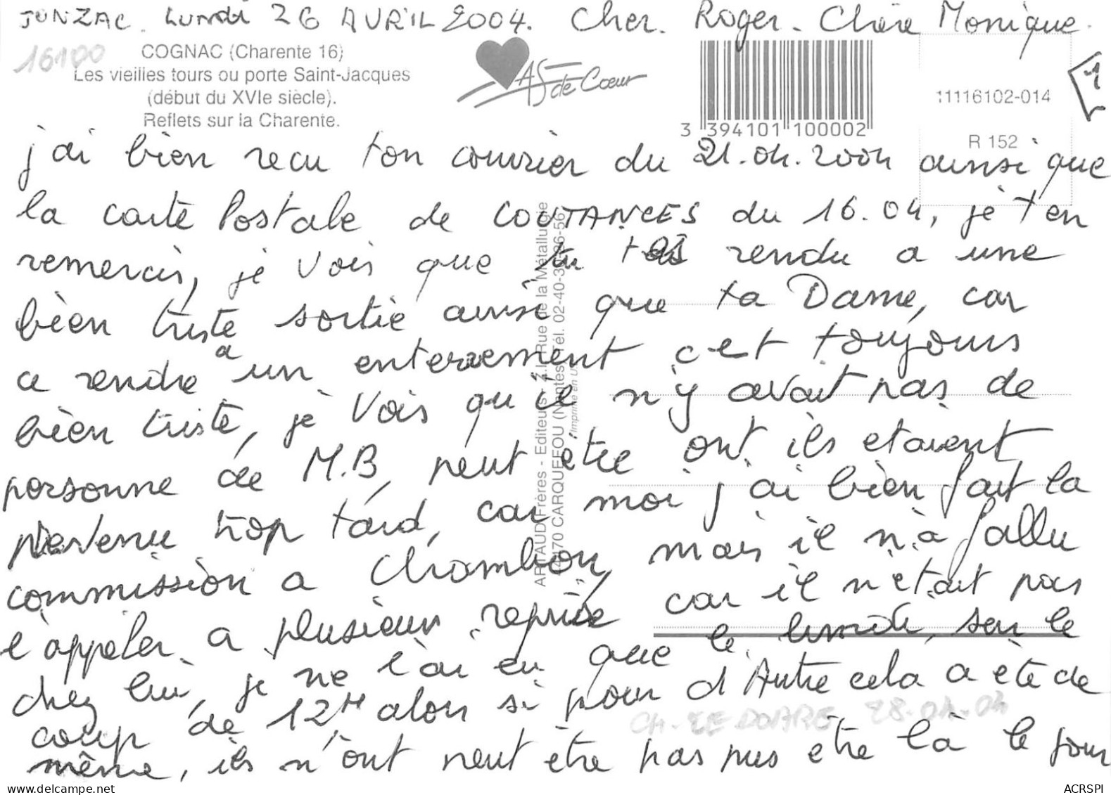 COGNAC  Les Vieilles Tours  7   (scan Recto-verso)MA2280Bis - Cognac