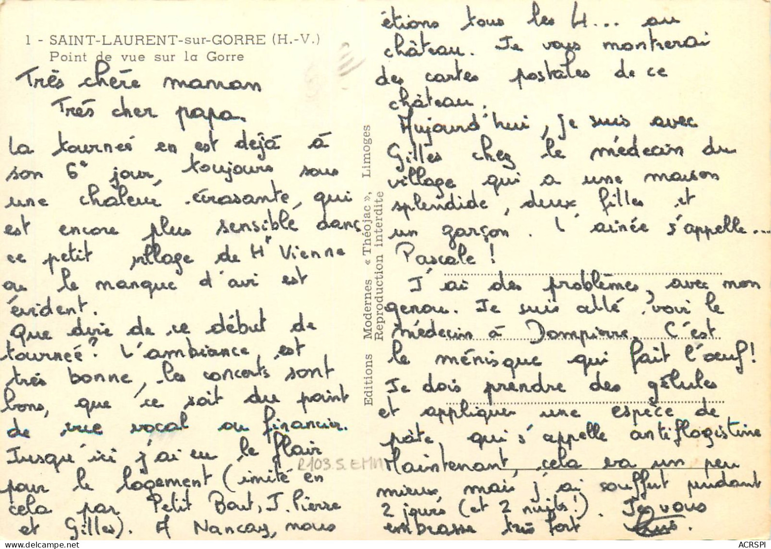 SAINT LAURENT SUR GORRE   8   (scan Recto-verso)MA2279 - Saint Laurent Sur Gorre