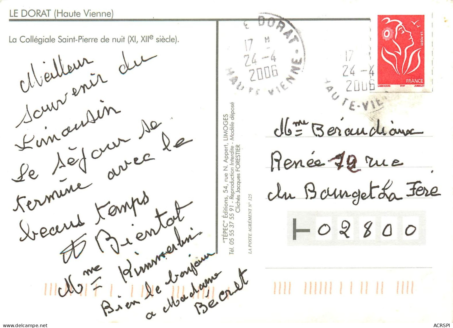 LE DORAT  La Collegiale Saint Pierre  41   (scan Recto-verso)MA2278Ter - Le Dorat