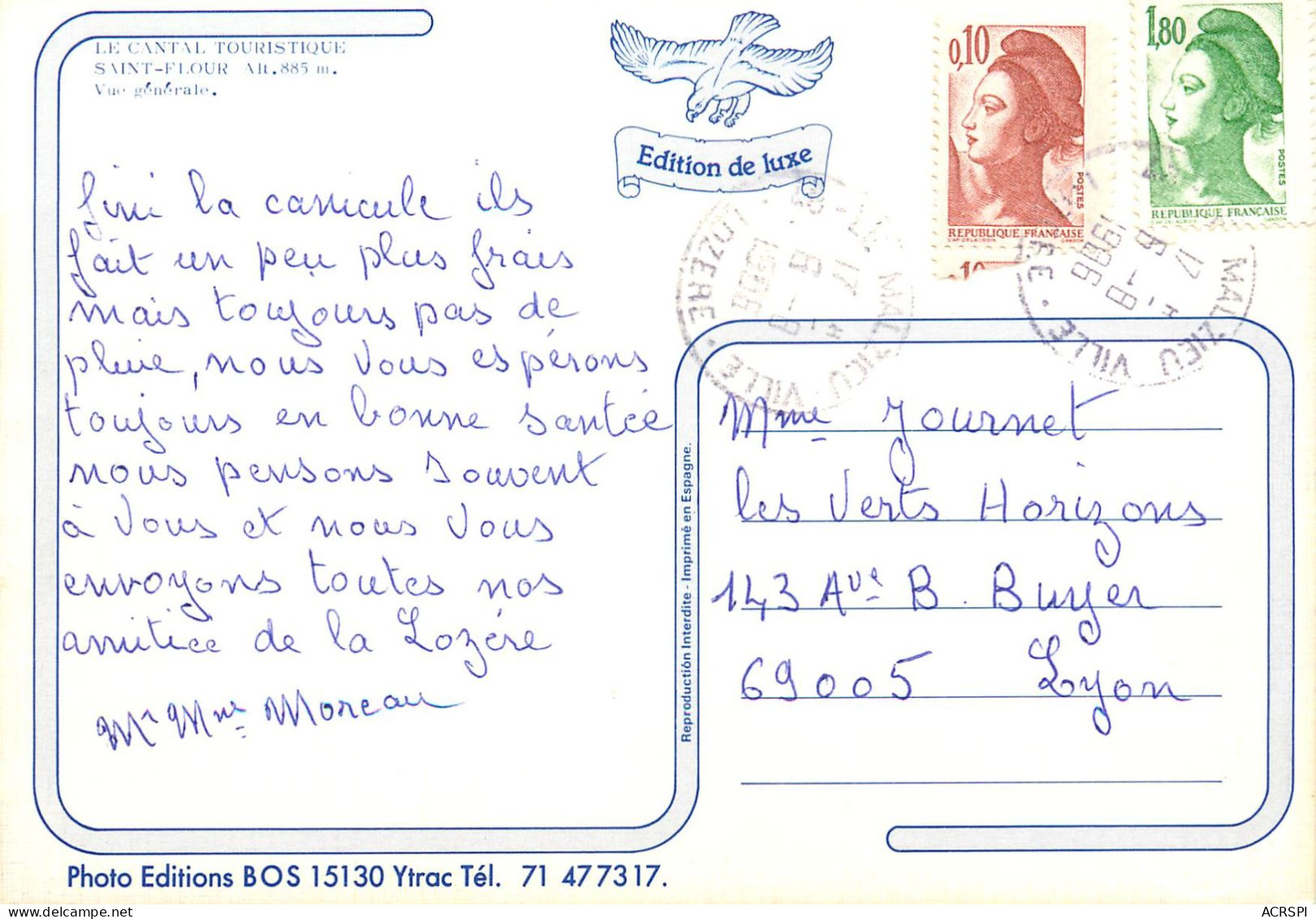 SAINT FLOUR  Vue Générale  6   (scan Recto-verso)MA2278Bis - Saint Flour