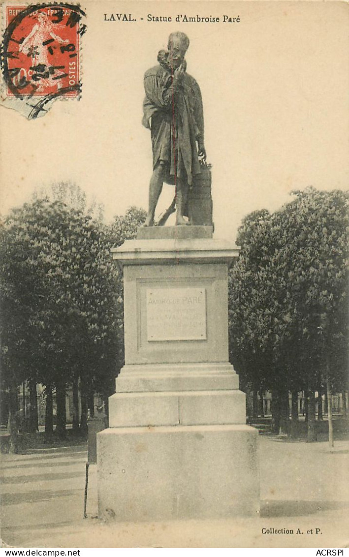 LAVAL   Statue D'Ambroise Paré  21  (scan Recto-verso)MA2278 - Laval