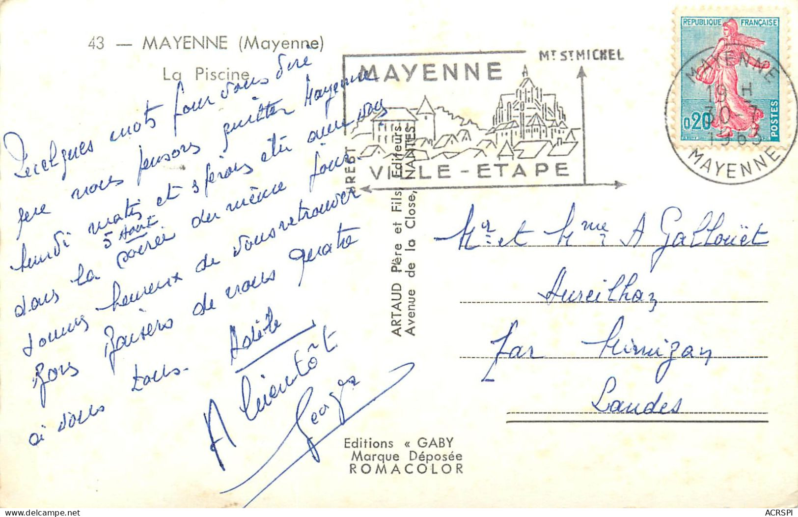 Mayenne La Piscine  34  (scan Recto-verso)MA2278 - Mayenne