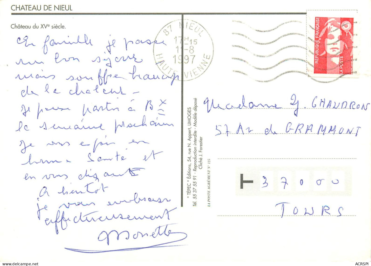 CHATEAU DE NIEUL   1   (scan Recto-verso)MA2277Ter - Nieul