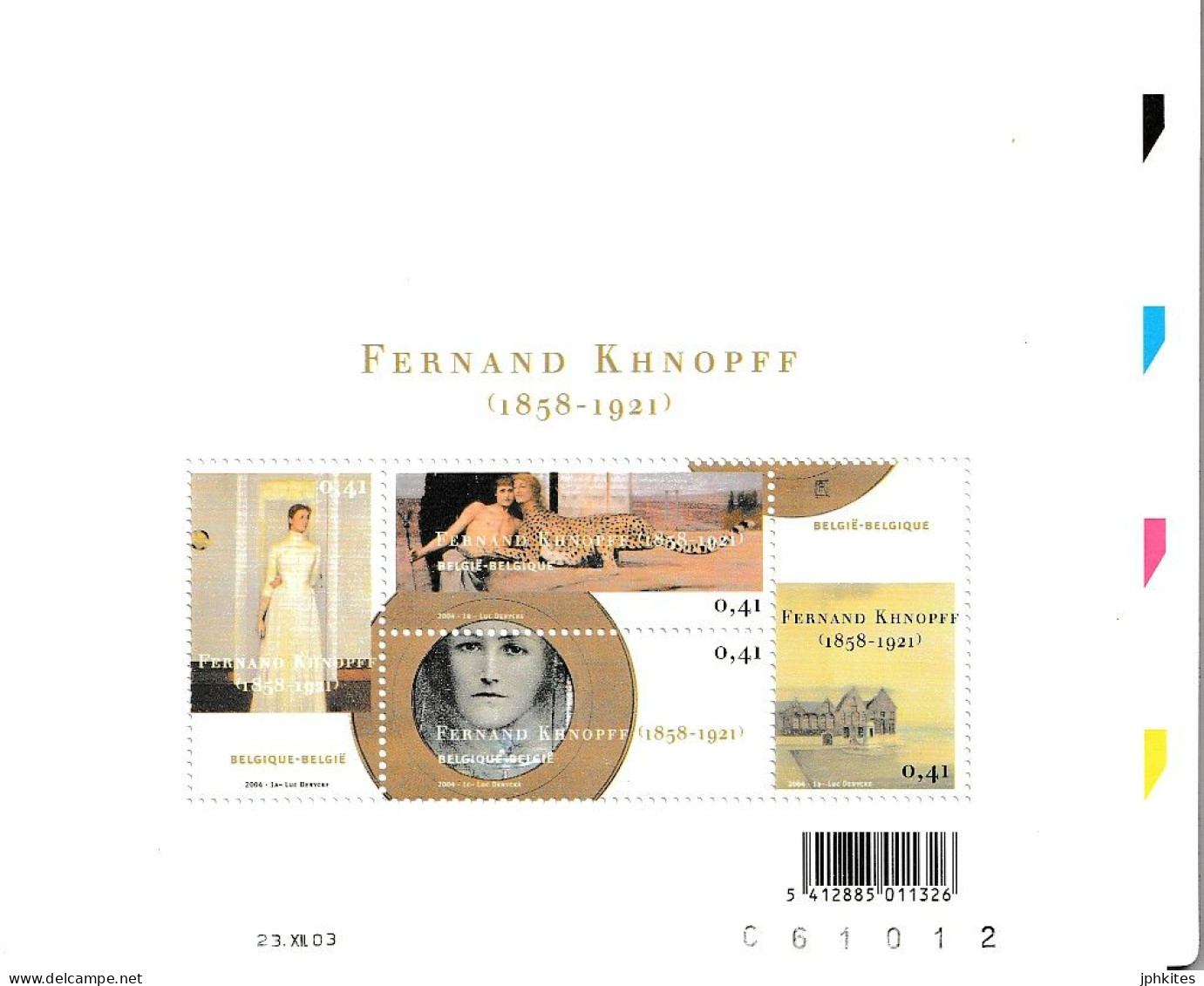 België 2004 Fernand Khnopff BL107 + 3229/32 Extra - Otros & Sin Clasificación