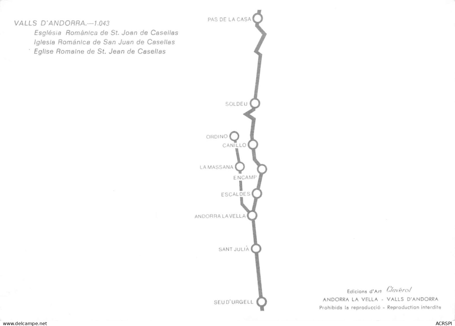 Valls D' ANDORRA  Església Romanica De St Joan De Casellas  37 (scan Recto-verso)MA2283Bis - Andorra