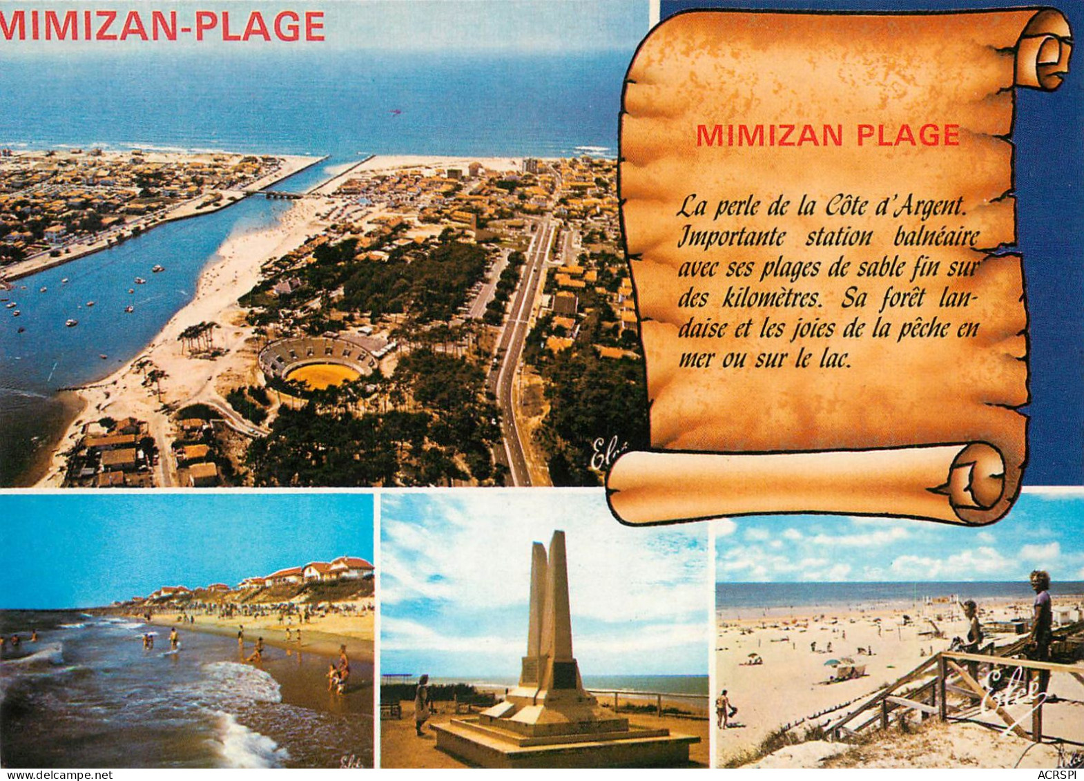 MIMIZAN 40 Landes Vue Du Ciel Plage Nord Multivue  9 (scan Recto-verso)MA2283Bis - Mimizan Plage