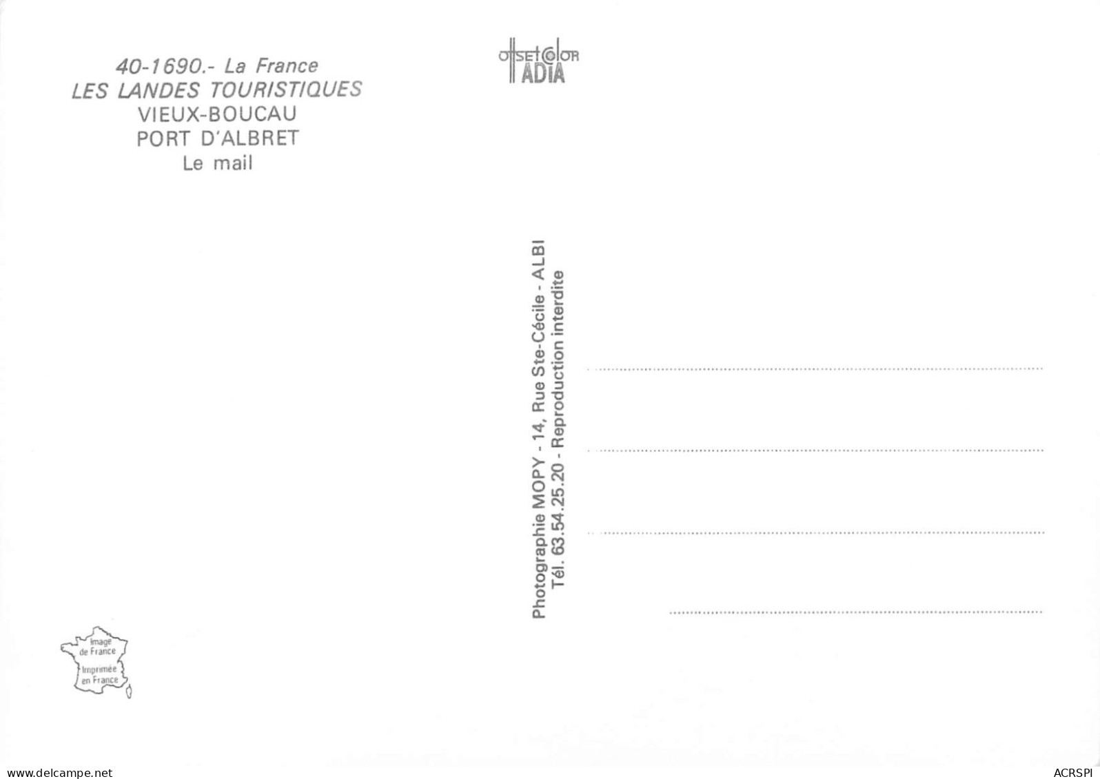VIEUX BOUCAU  Port D' Albret Le Mail   6   (scan Recto-verso)MA2282Bis - Vieux Boucau