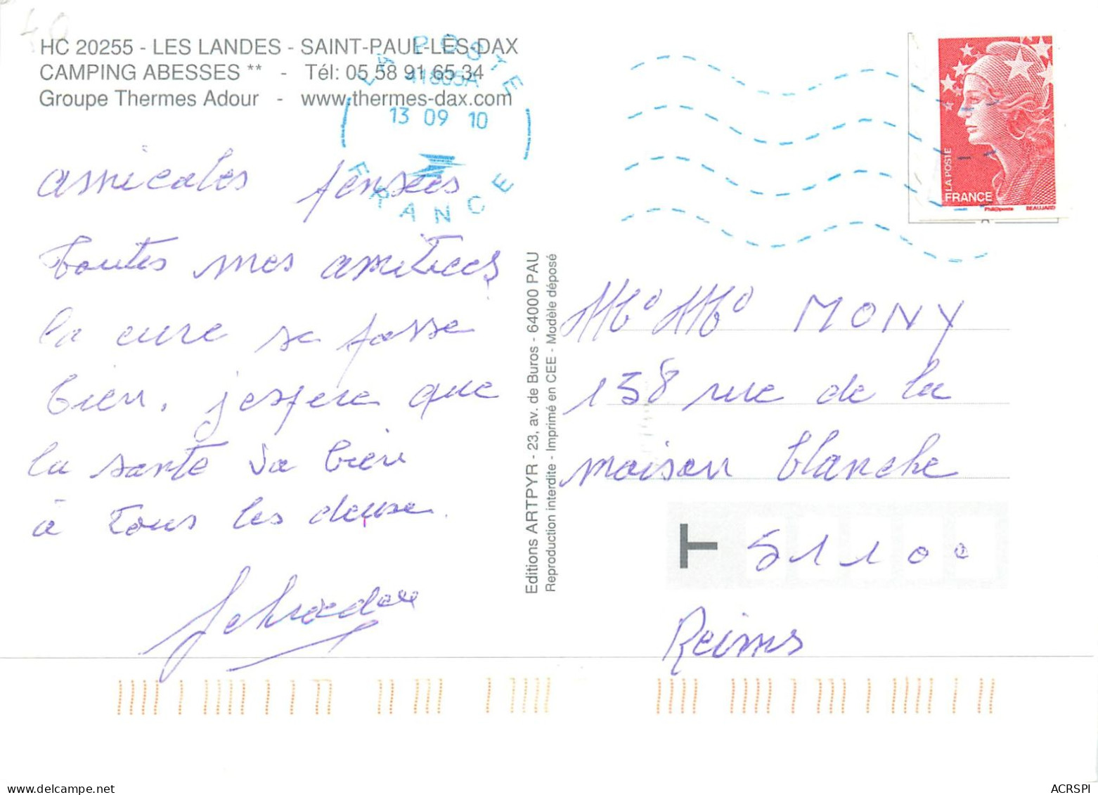 Saint Paul Les DAX  Camping ABESSES Groupe Thermes ADOUR  46   (scan Recto-verso)MA2282 - Dax