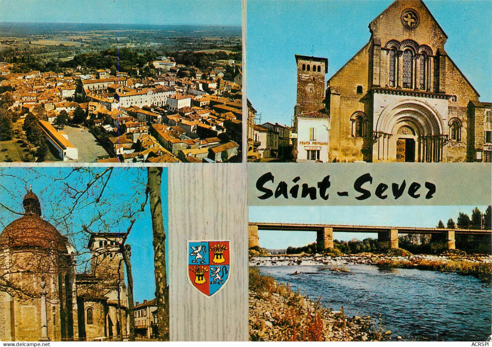  SAINT SEVER  Vue Générale Aerienne Abbatiale Et Pont  1   (scan Recto-verso)MA2282 - Saint Sever