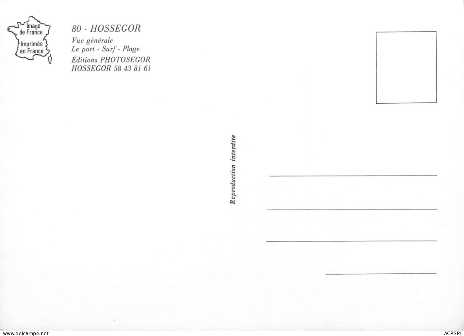HOSSEGOR  Multivue  36 (scan Recto-verso)MA2281Bis - Hossegor