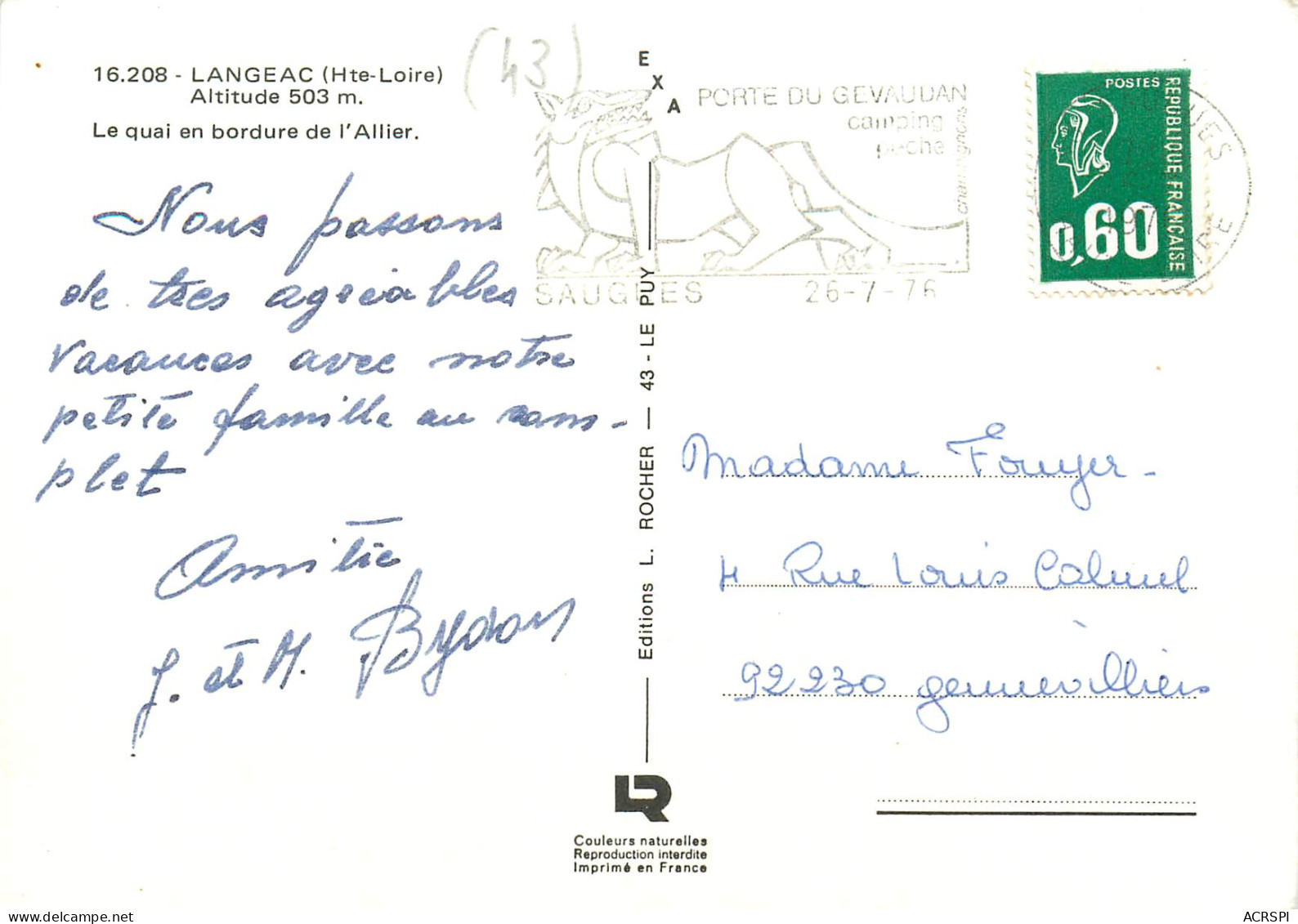 LANGEAC  Le Quai En Bordure De L'allier  30 (scan Recto-verso)MA2285Bis - Langeac
