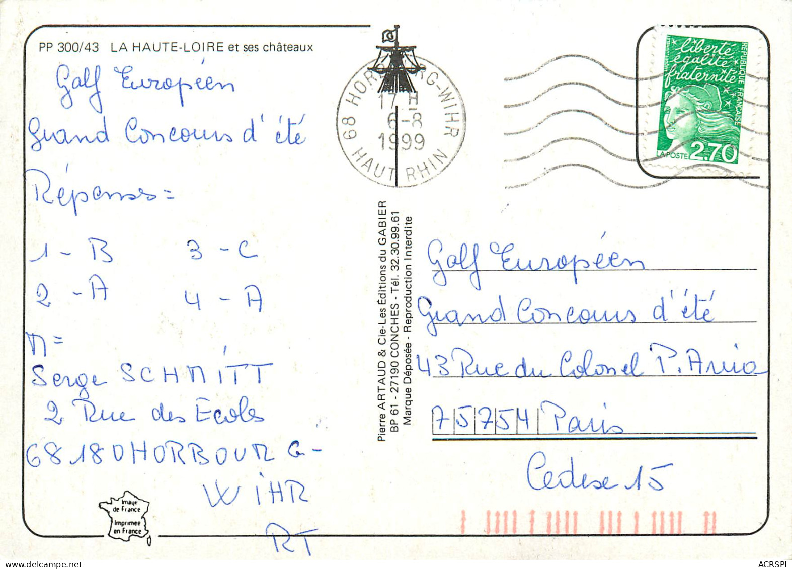 43 Chateaux Lavoute Polignac Ilpize Lespinasse Leotoing Chabreuges Monistrol Arlempdes  40 (scan Recto-verso)MA2285Bis - Monistrol Sur Loire