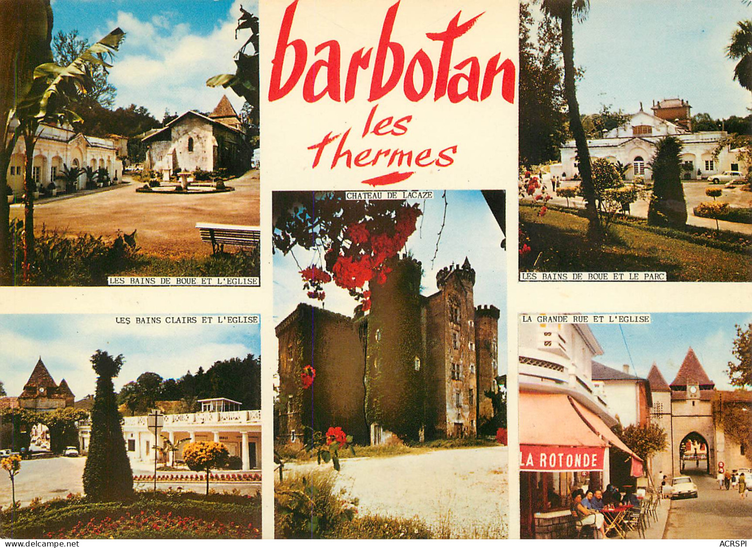 BARBOTAN Les THERMES  Multivue  église Parc Rue Principale  La Rotonde 22 (scan Recto-verso)MA2285Ter - Barbotan
