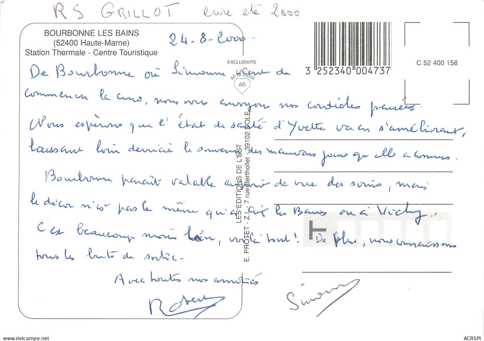 BOURBONNE LES BAINS  Station Thermale  10 (scan Recto-verso)MA2286 - Bourbonne Les Bains