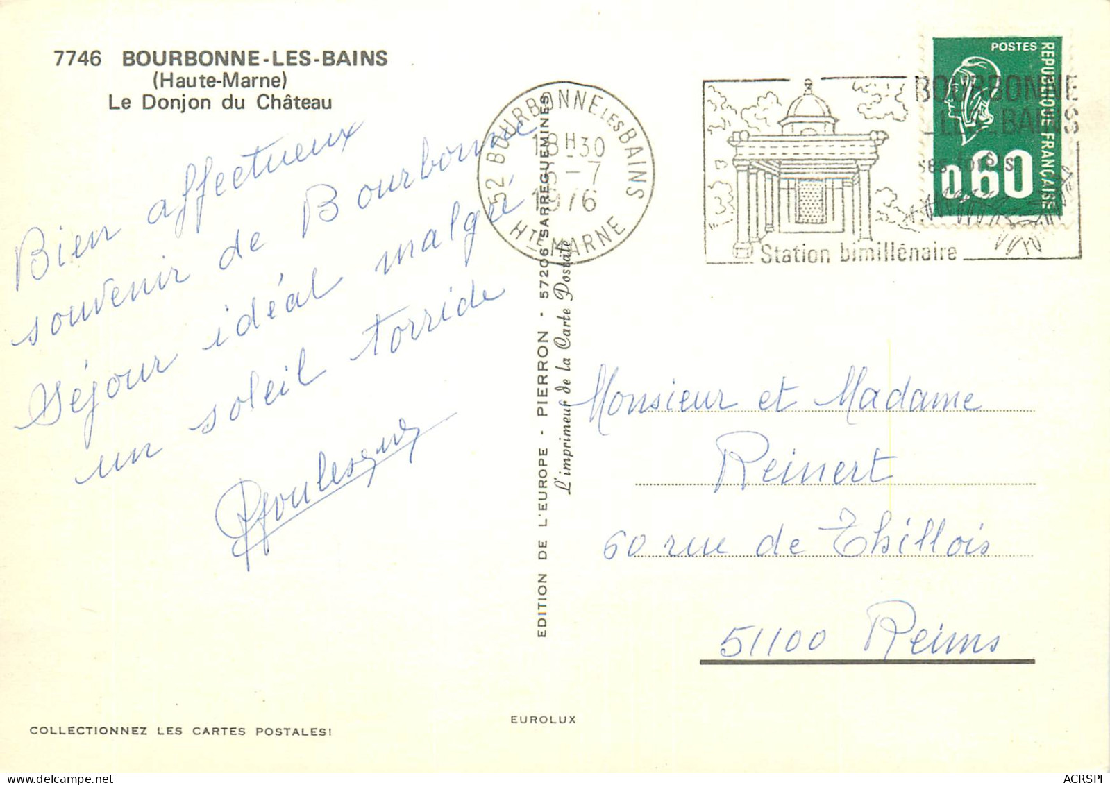 BOURBONNE LES BAINS  Le Donjon Du Chateau  16 (scan Recto-verso)MA2286 - Bourbonne Les Bains