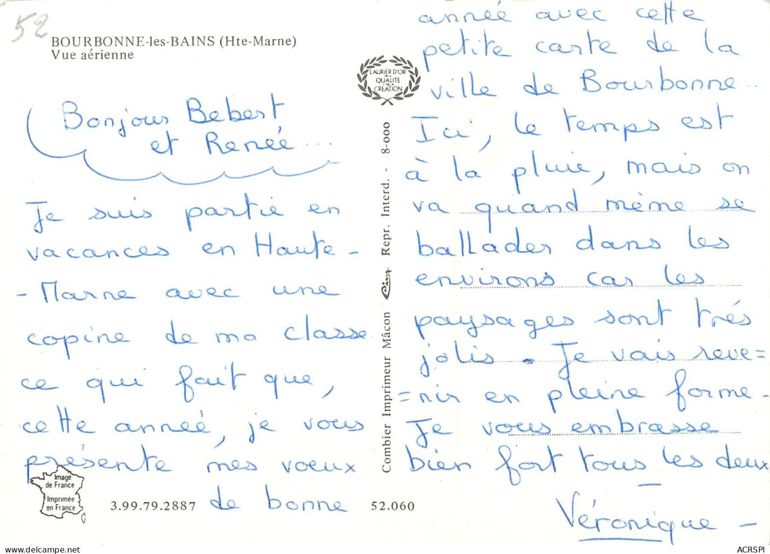 BOURBONNE LES BAINS  Vue Aerienne  17 (scan Recto-verso)MA2286 - Bourbonne Les Bains