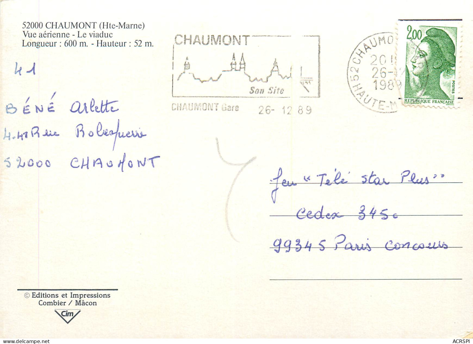 CHAUMONT  Le Viaduc  47 (scan Recto-verso)MA2286Bis - Chaumont