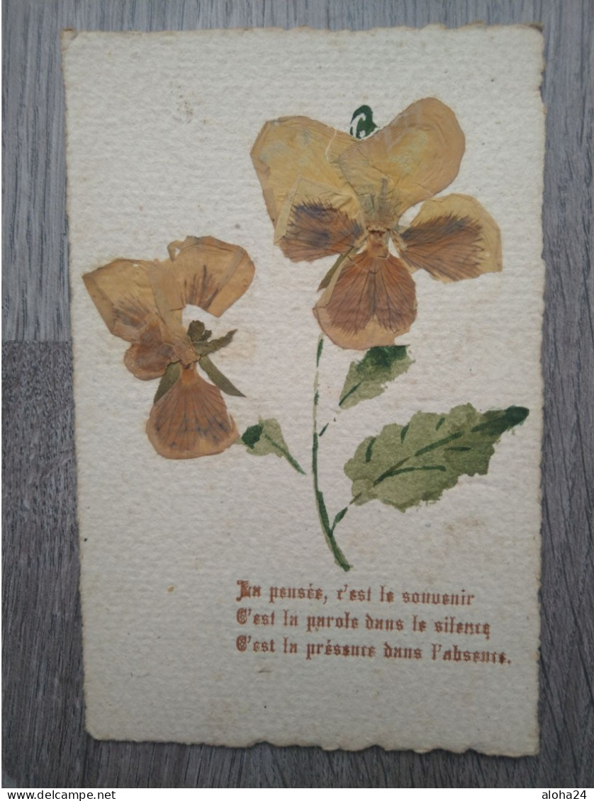 FANTAISIE FLEURS SECHES POEME GAUFFREE - 10947 - Other & Unclassified
