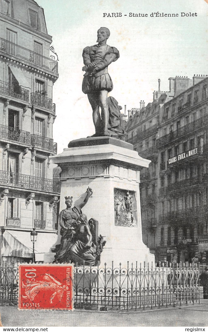 75-PARIS STATUE D ETIENNE DOLET-N°T1041-C/0195 - Statuen