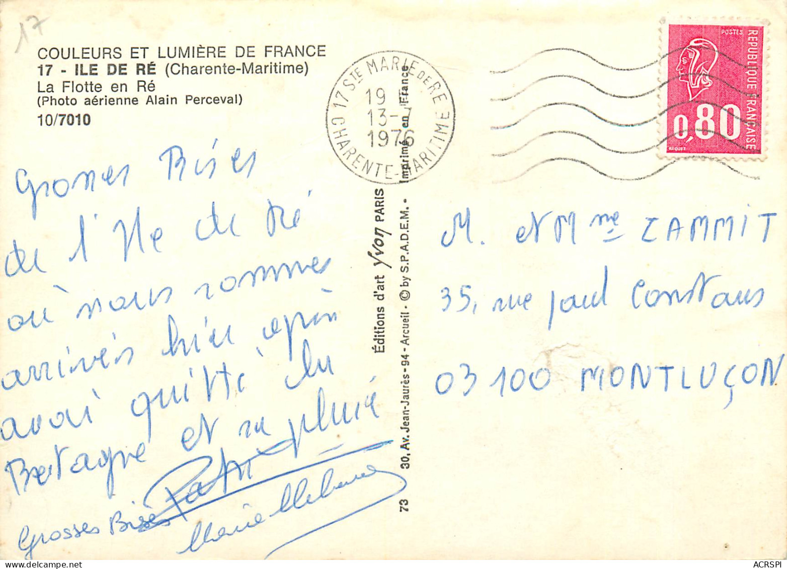 ILE DE Ré   LA FLOTTE En Ré  Le Port Vue Du Ciel  26 (scan Recto-verso)MA2287Ter - Ile De Ré