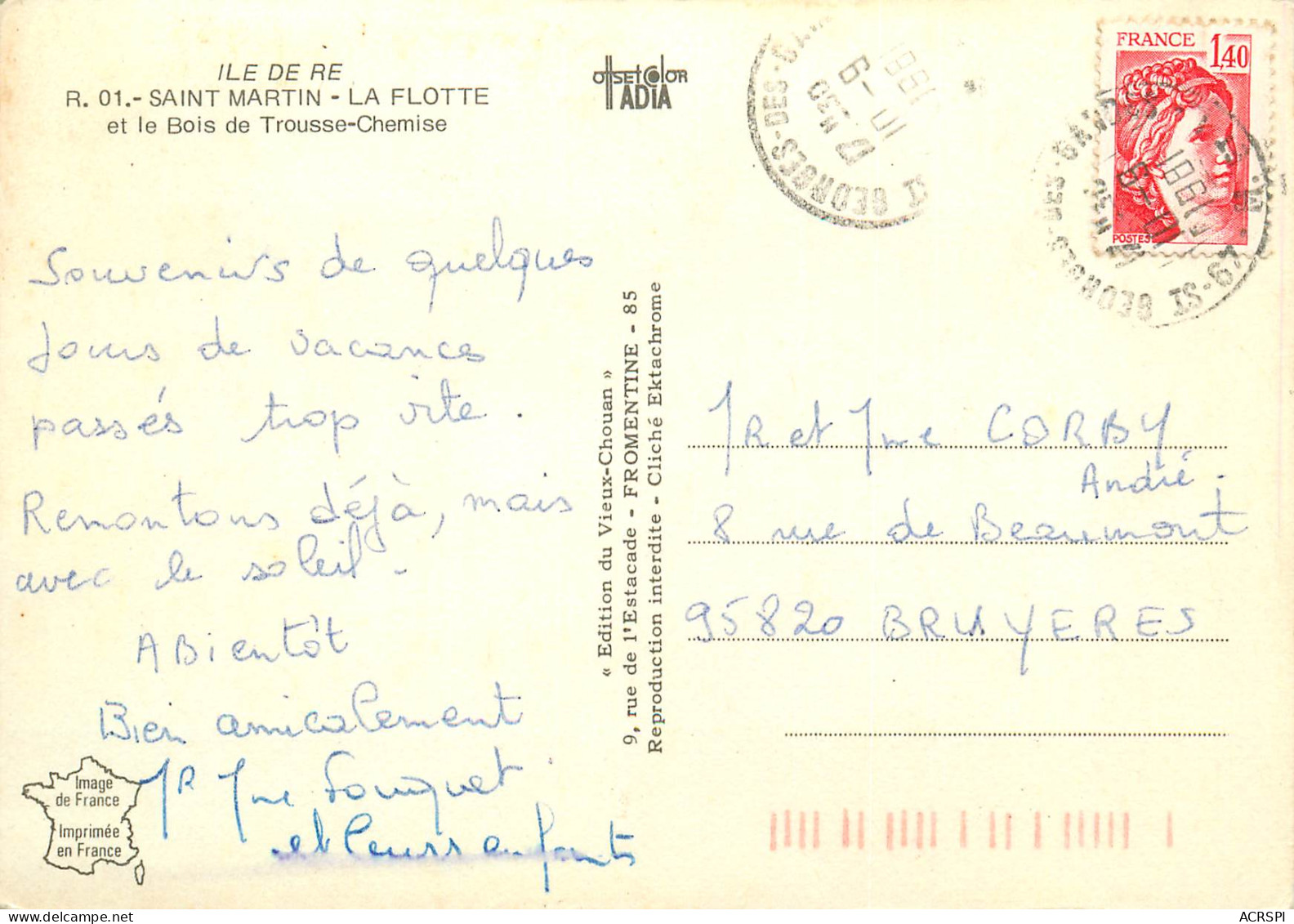 SAINT MARTIN DE Ré   Multivue  La Flotte Le Bois Trousse Chemise  39 (scan Recto-verso)MA2287Ter - Saint-Martin-de-Ré