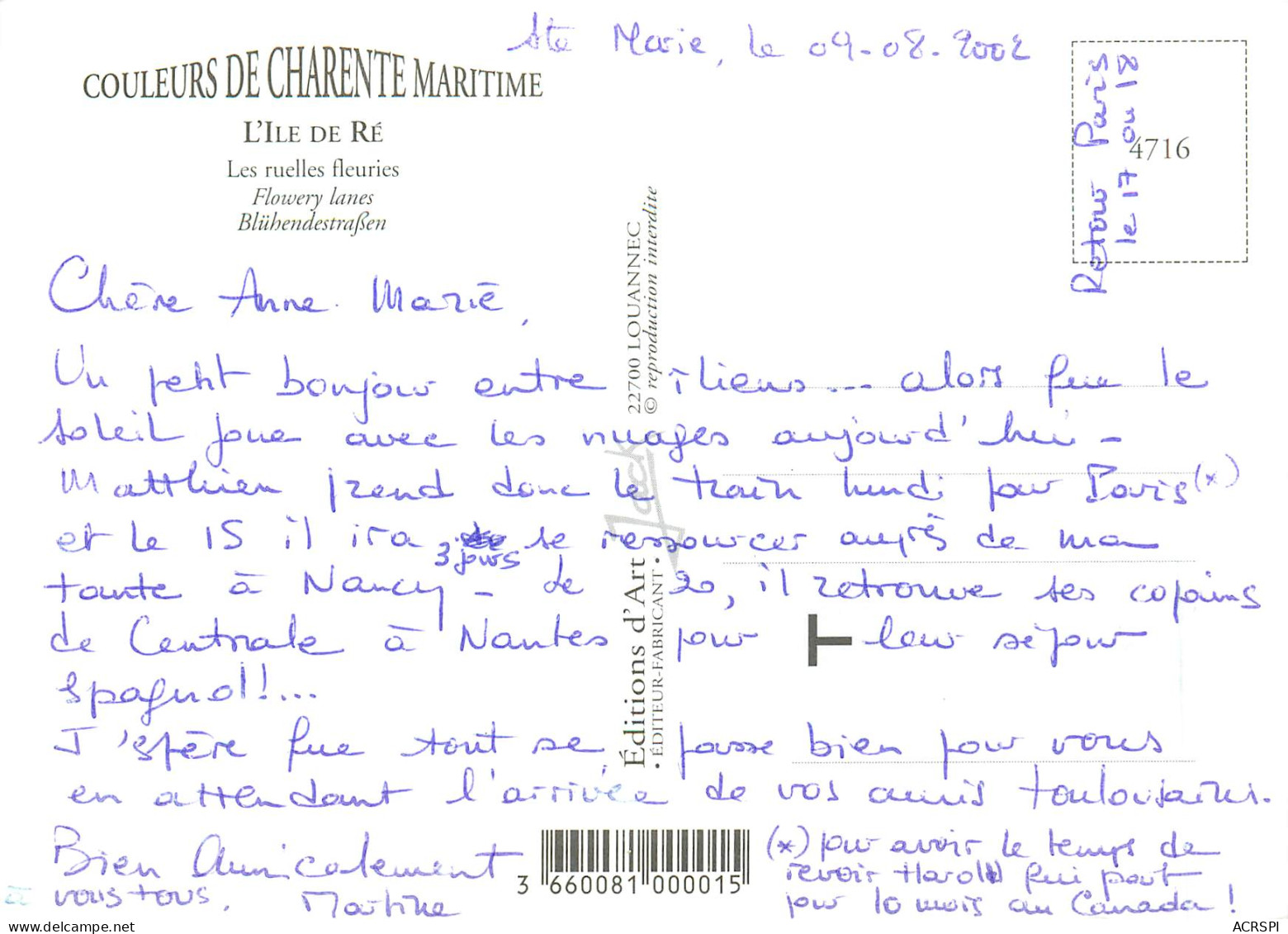 ILE DE Ré  SAINT MARTIN DE Ré Venelle Des FORGES  26 (scan Recto-verso)MA2288 - Ile De Ré