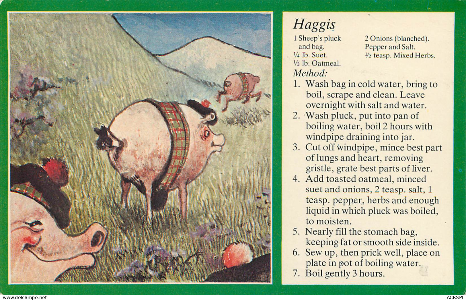 Recette  Le HAGGIS écosse Scotland  19   (scan Recto-verso)MA2288Bis - Recepten (kook)