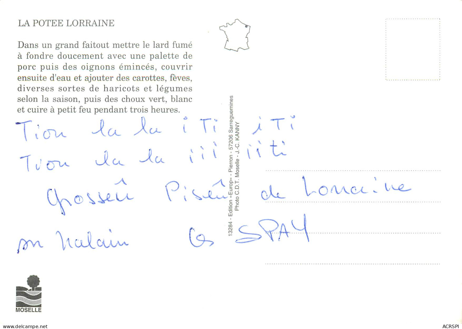 Recette  La  POTEE  LORRAINE  28   (scan Recto-verso)MA2288Bis - Recipes (cooking)