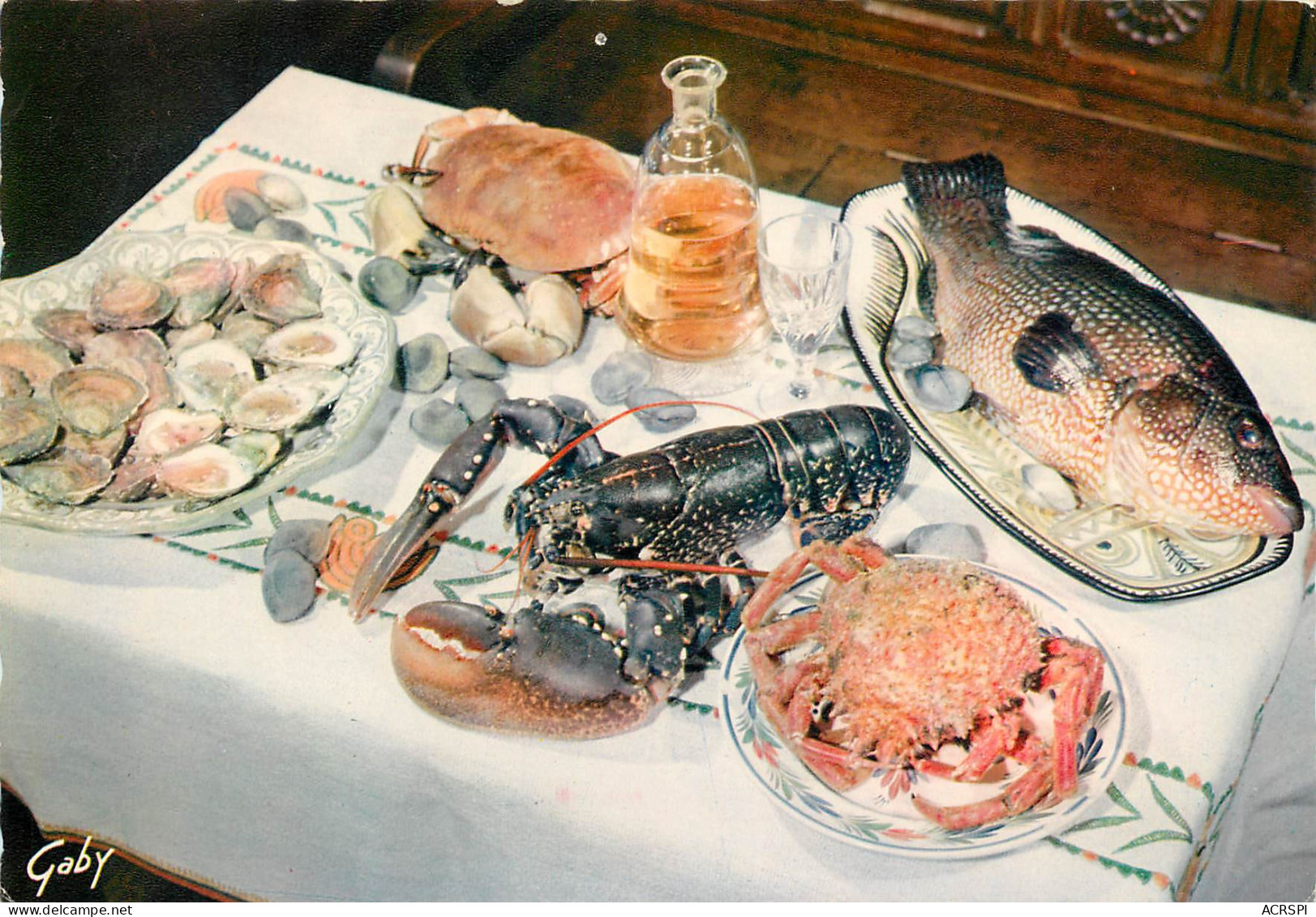 Recette  La  Marée Sur Nappe Huite Araignée Crabe Palourdes Poisson Homard  32   (scan Recto-verso)MA2288Bis - Recettes (cuisine)
