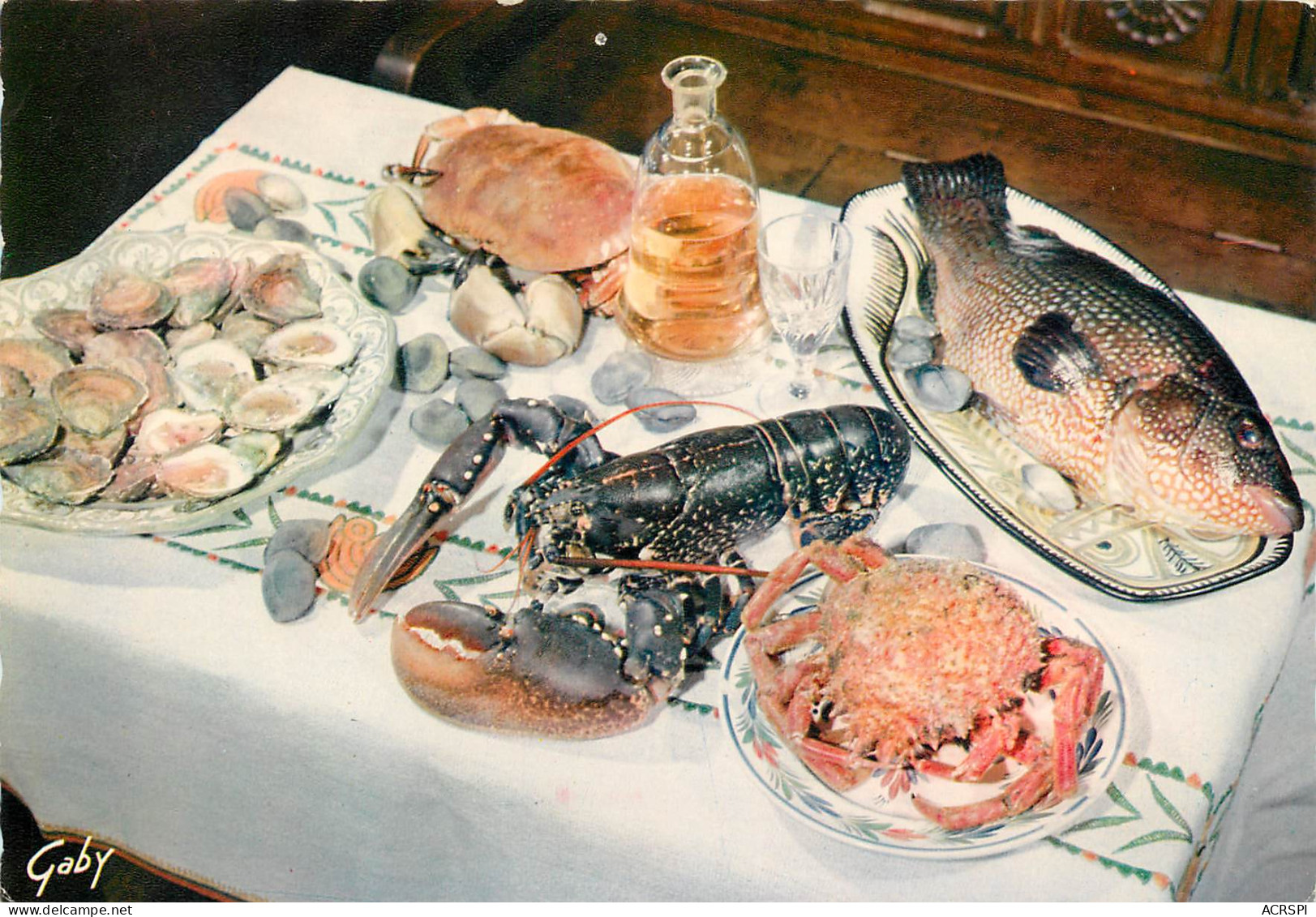 Recette  La  Marée Sur Nappe Huite Araignée Crabe Palourdes Poisson Homard  32   (scan Recto-verso)MA2288Bis - Recepten (kook)