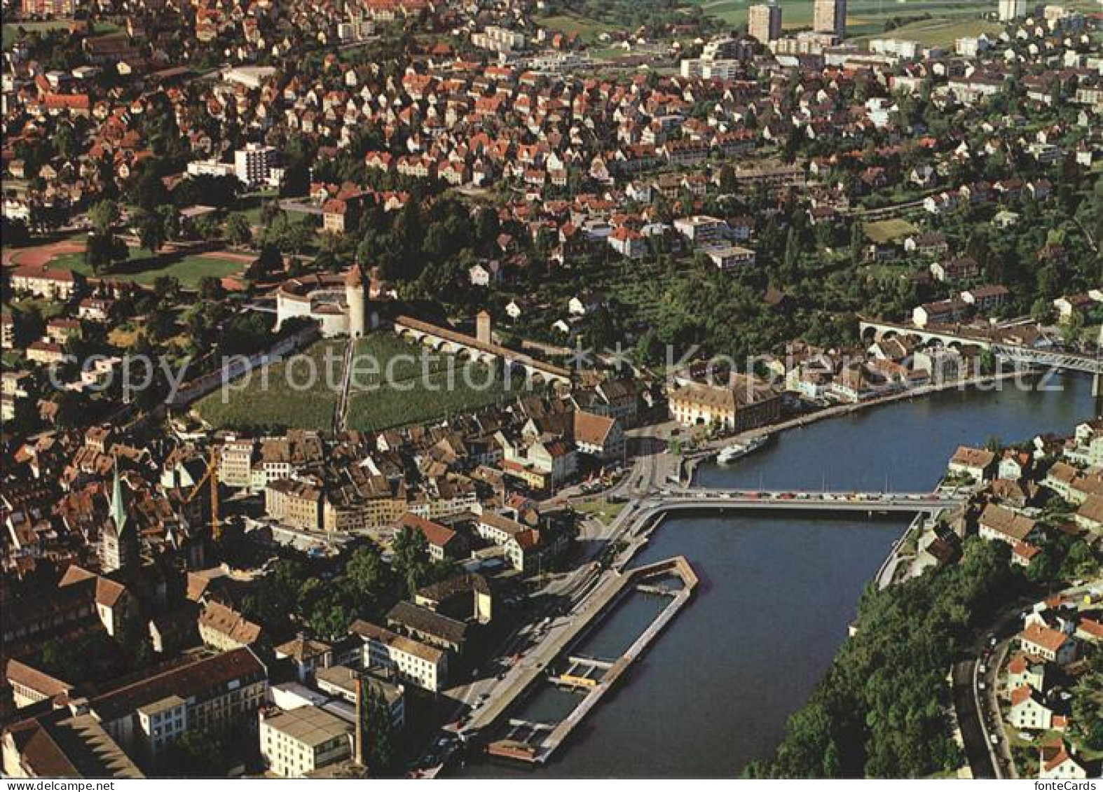 12244953 Schaffhausen SH Mit Munot Und Rhein Fliegeraufnahme Schaffhausen - Sonstige & Ohne Zuordnung