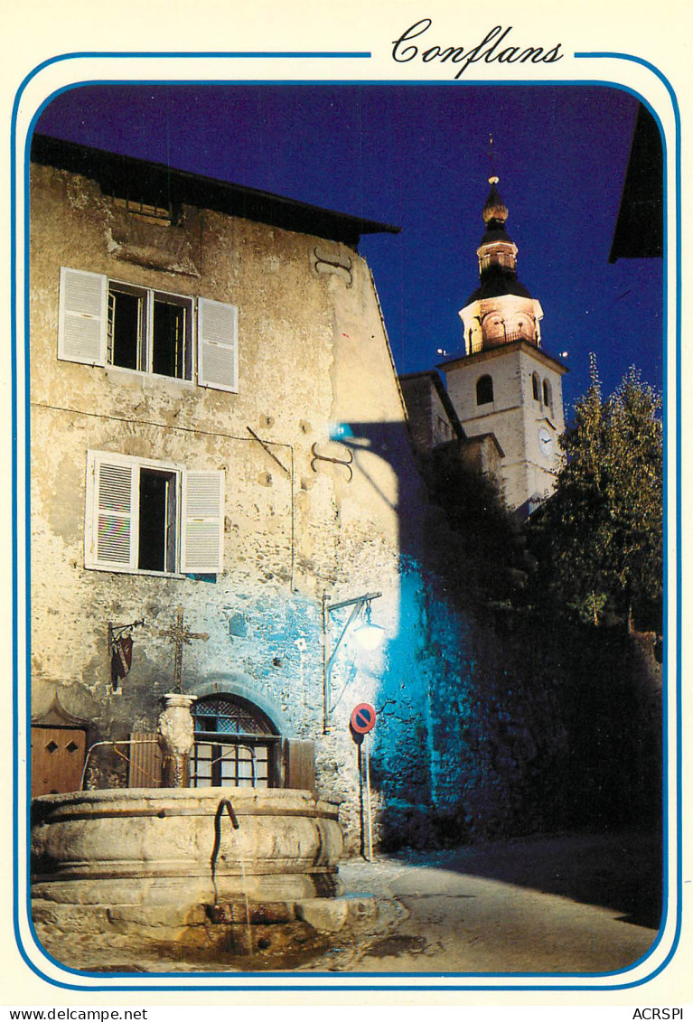 Conflans Albertville  Fontaine Et église De Nuit  22 (scan Recto-verso)MA2288Ter - Albertville