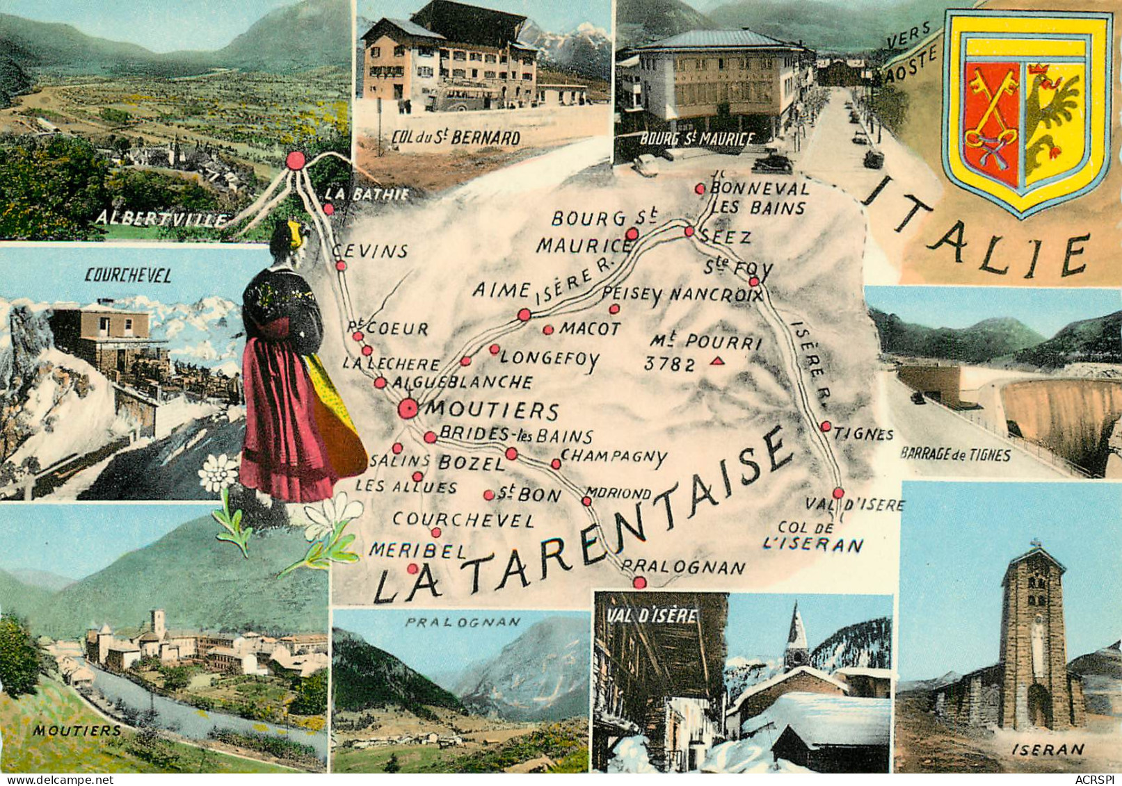 MOUTIERS  La Tarentaise Bourg St Maurice  AIME Carte Map Plan   36 (scan Recto-verso)MA2288Ter - Moutiers