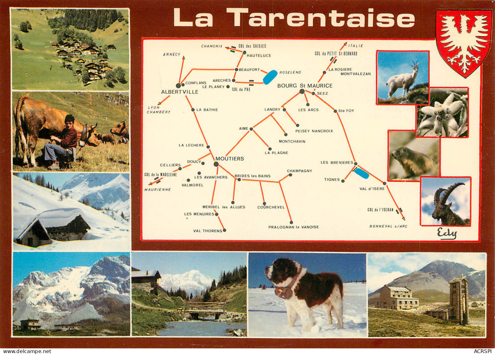 MOUTIERS  La Tarentaise Bourg St Maurice  AIME Boudin Beaufortain  Carte Map Plan   37 (scan Recto-verso)MA2288Ter - Moutiers
