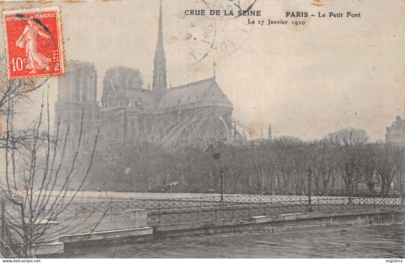 75-PARIS INONDE LE PETIT PONT-N°T1042-A/0053 - Paris Flood, 1910