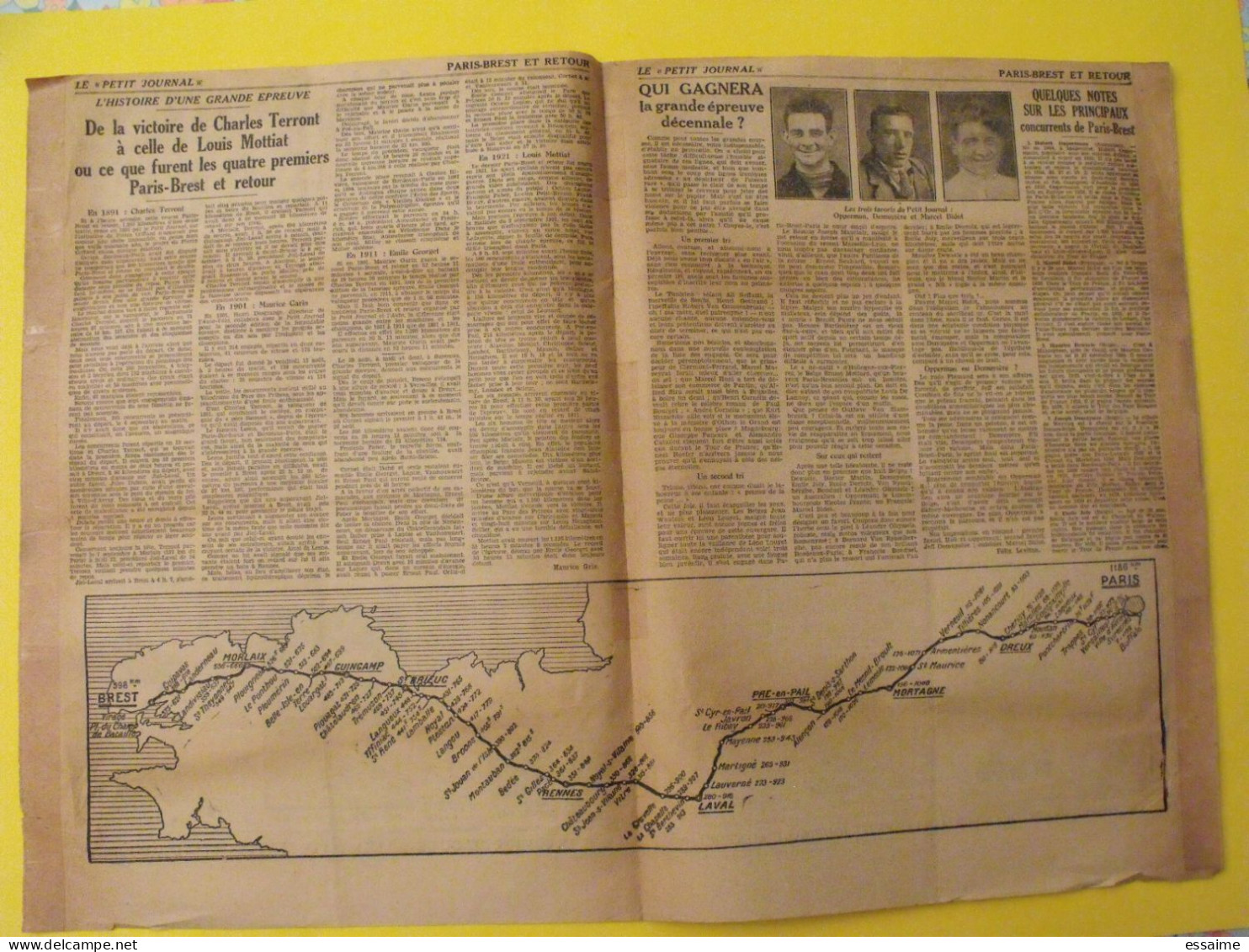 Le Petit Journal Spécial Vélo Paris-Brest Et Retour. Course Décennale 1931. 1200 Km. Oppermann Demuysière Bidot Dewaele - Autres & Non Classés