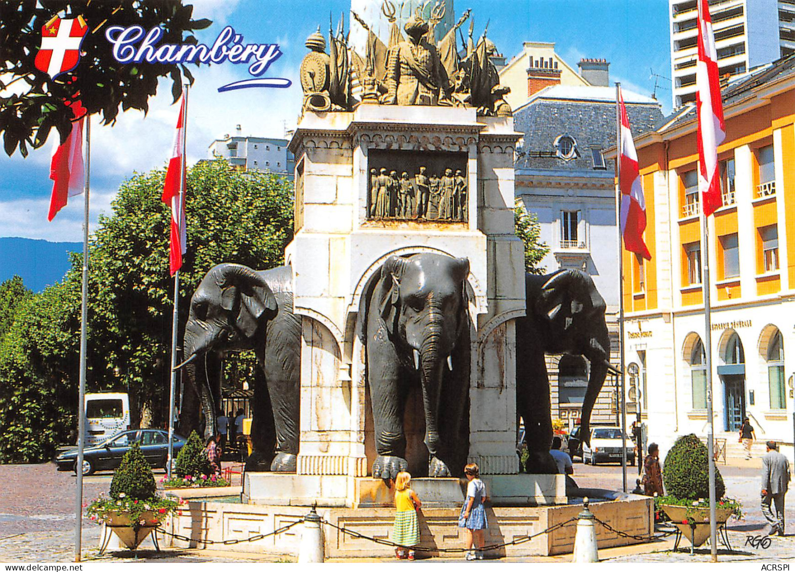 CHAMBERY  Fontaine Des éléphants  4   (scan Recto-verso)MA2290Bis - Chambery