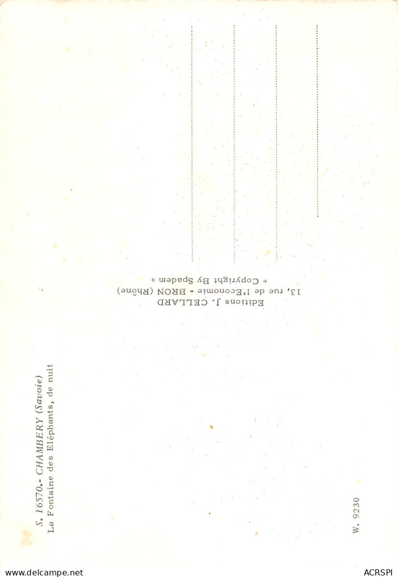 CHAMBERY  Fontaine Des éléphants De Nuit  7 (scan Recto-verso)MA2290Bis - Chambery