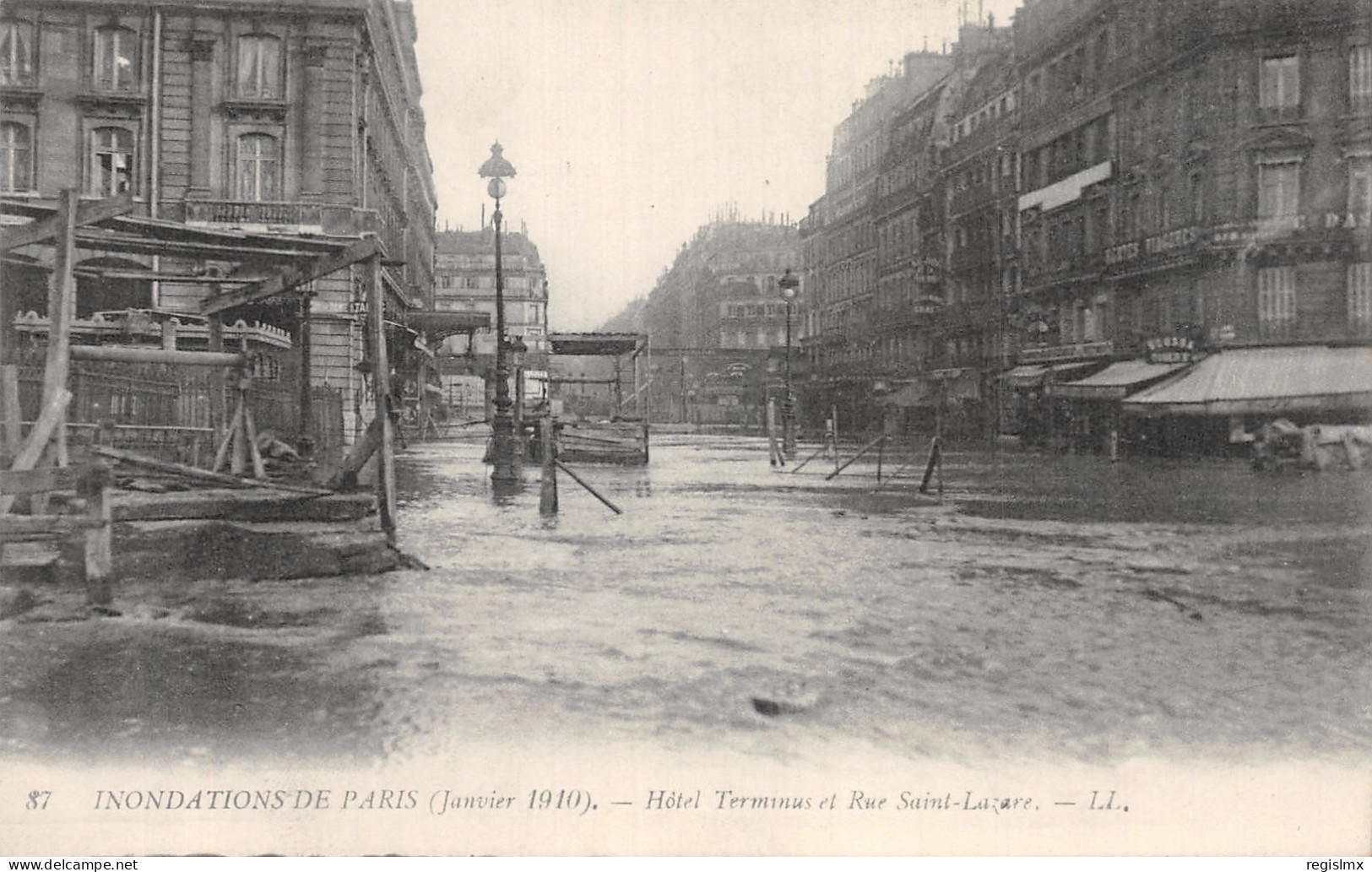 75-PARIS INONDE RUE SAINT LAZARE-N°T1042-F/0327 - Paris Flood, 1910