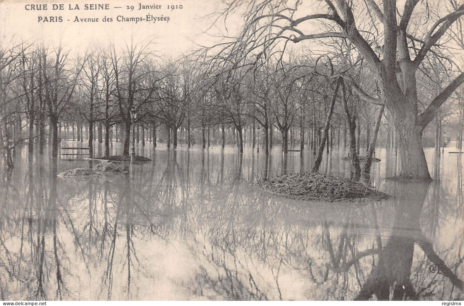 75-PARIS INONDE AVENUE DES CHAMPS ELYSEES-N°T1042-F/0329 - Überschwemmung 1910