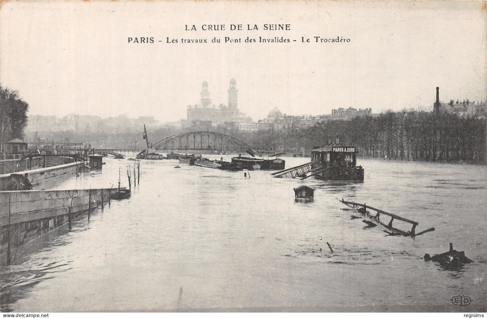 75-PARIS INONDE PONT DES INVALIDES-N°T1042-F/0253 - Paris Flood, 1910