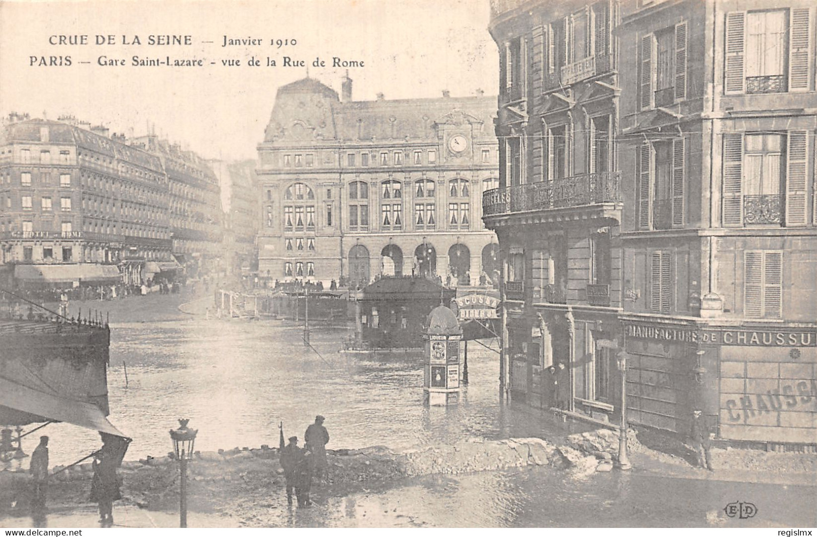 75-PARIS INONDE GARE SAINT LAZARE-N°T1042-F/0239 - Überschwemmung 1910