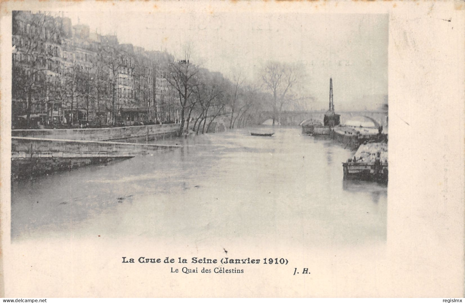 75-PARIS INONDE QUAI DES CELESTINS-N°T1042-F/0241 - Paris Flood, 1910