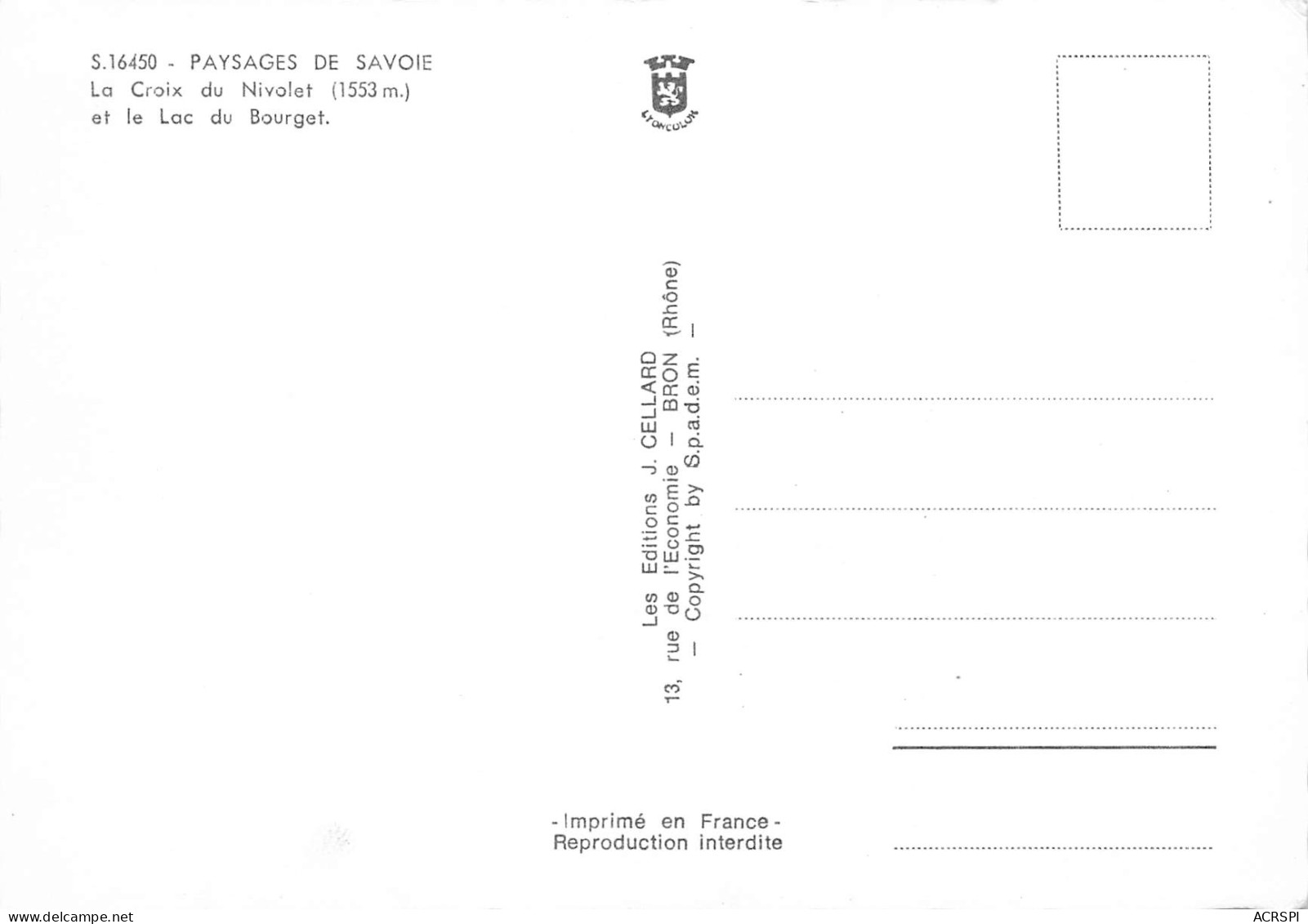CHAMBERY  Croix Du Nivolet Au Granier Et Lac Du Bourget  27 (scan Recto-verso)MA2290Bis - Chambery
