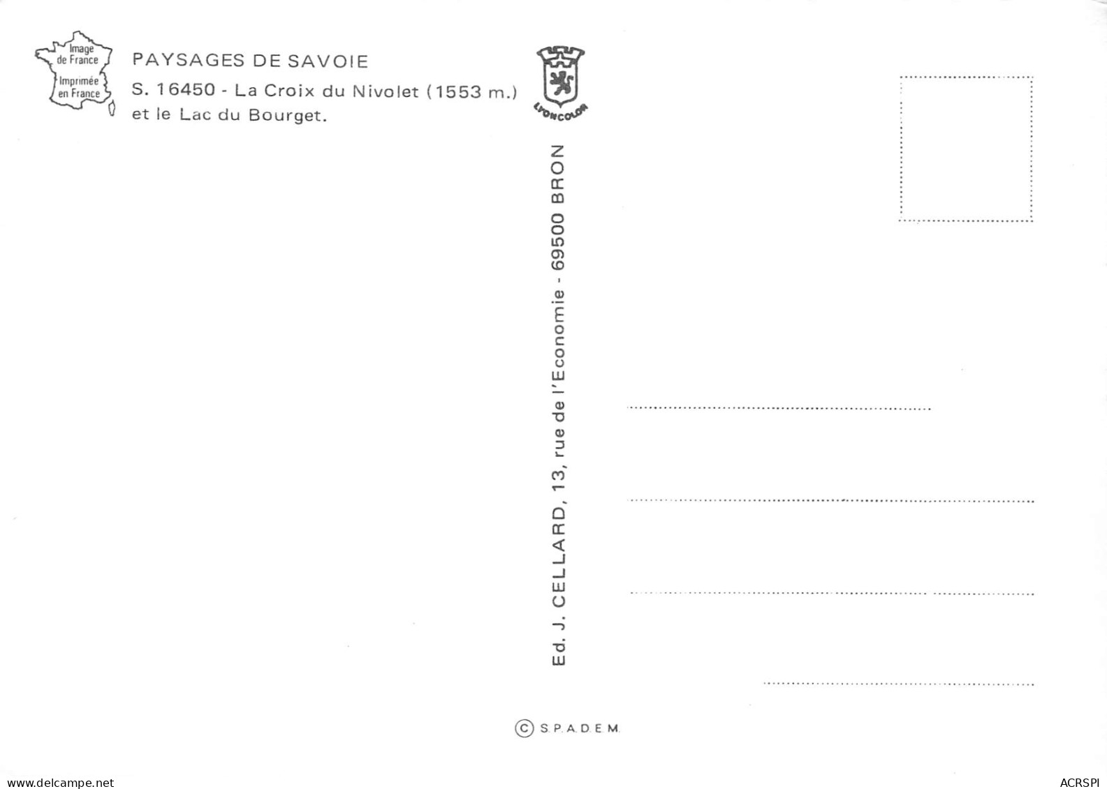 LA CROIX DU NIVOLET  8 (scan Recto-verso)MA2290Und - Chambery