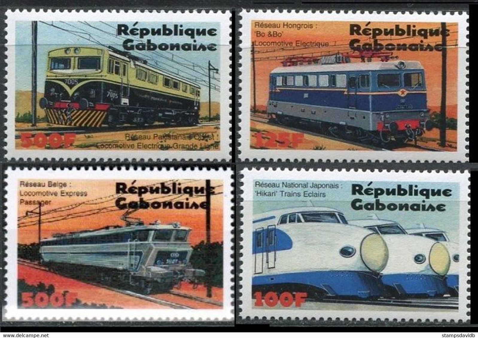 2000	Gabon	1525-1528	Locomotives	6,00 € - Trains