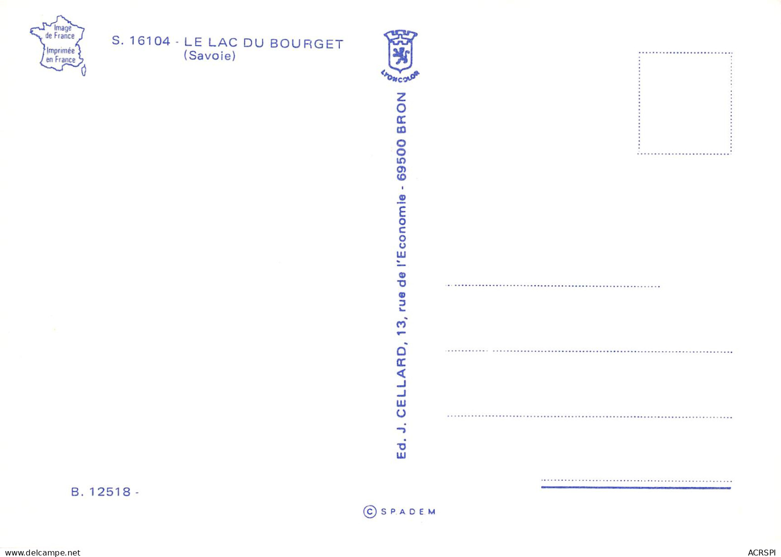 Texte De LAMARTINE  Au Lac Du Bourget  Savoie   13 (scan Recto-verso)MA2291 - Aix Les Bains